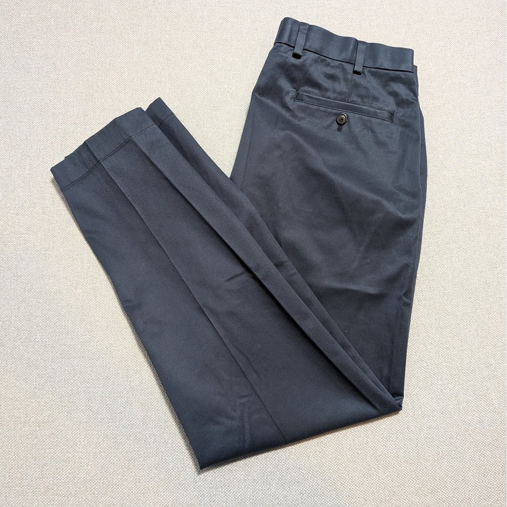 Brooks Brothers Milano Mens Lightweight Chino Stretch Pants 35x30 Navy Slim Fit